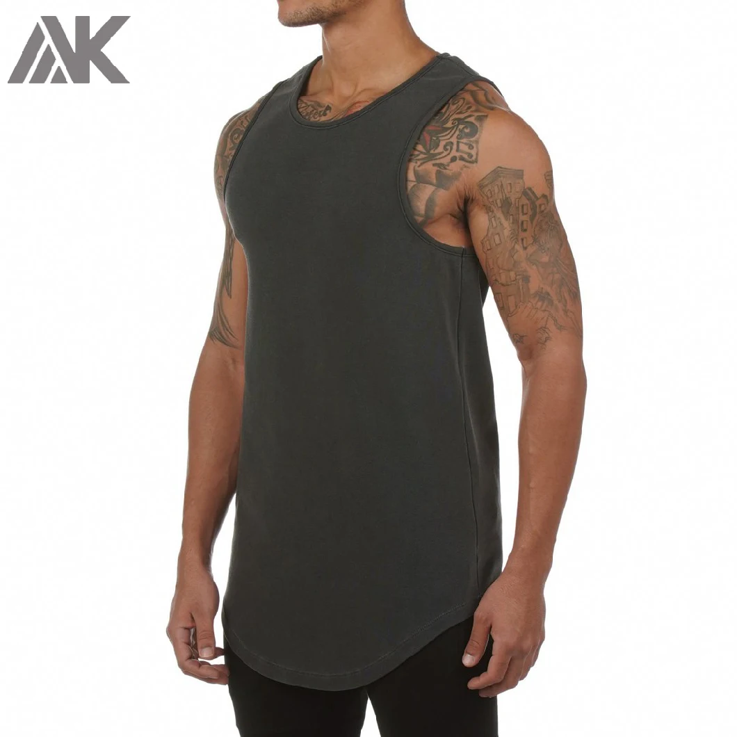 Wholesale Cotton Crew Neck Long Best Mens Workout Tank Tops