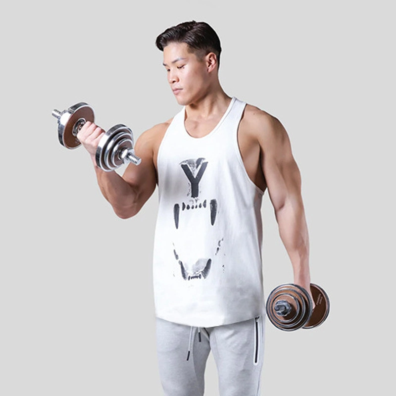 Personalized Print Casual Workout Clothing Singlet Plain Solid Moisture-Wicking Gym Fitness Stringer Tank Top for Men