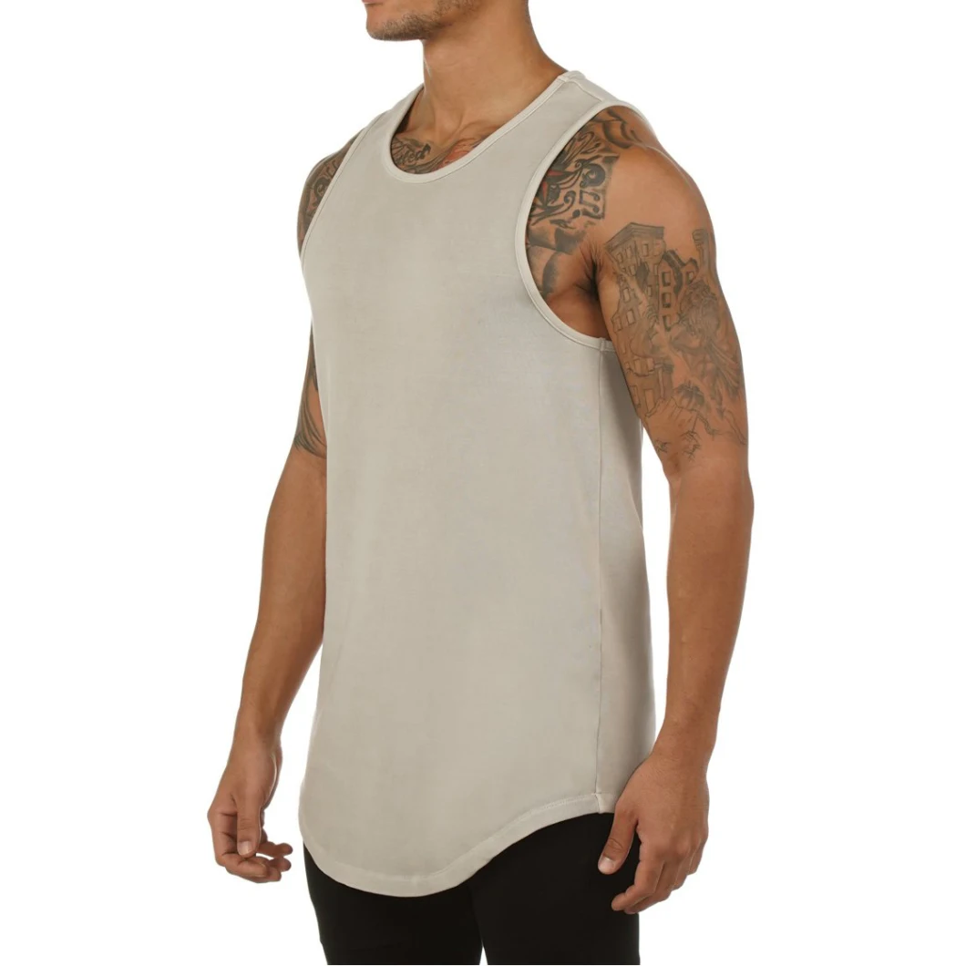 Wholesale Cotton Crew Neck Long Best Mens Workout Tank Tops