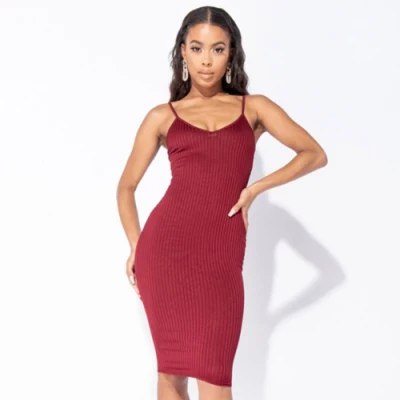 Vestidos femininos sexy fashion sem mangas de alta qualidade MIDI