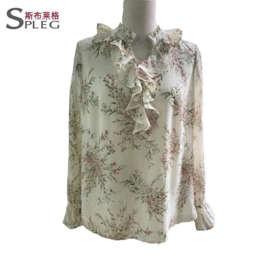 Blusa feminina 100% seda fornecedora chinesa da moda camisa tamanho grande